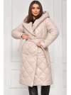 Куртка женская удлиненная демисезонная молоного цвета с капюшоном 330 209528C
