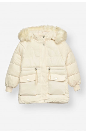 Куртка детская зимняя молочного цвета 2022-19 209535C