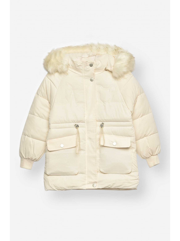 Куртка детская зимняя молочного цвета 2022-19 209535C