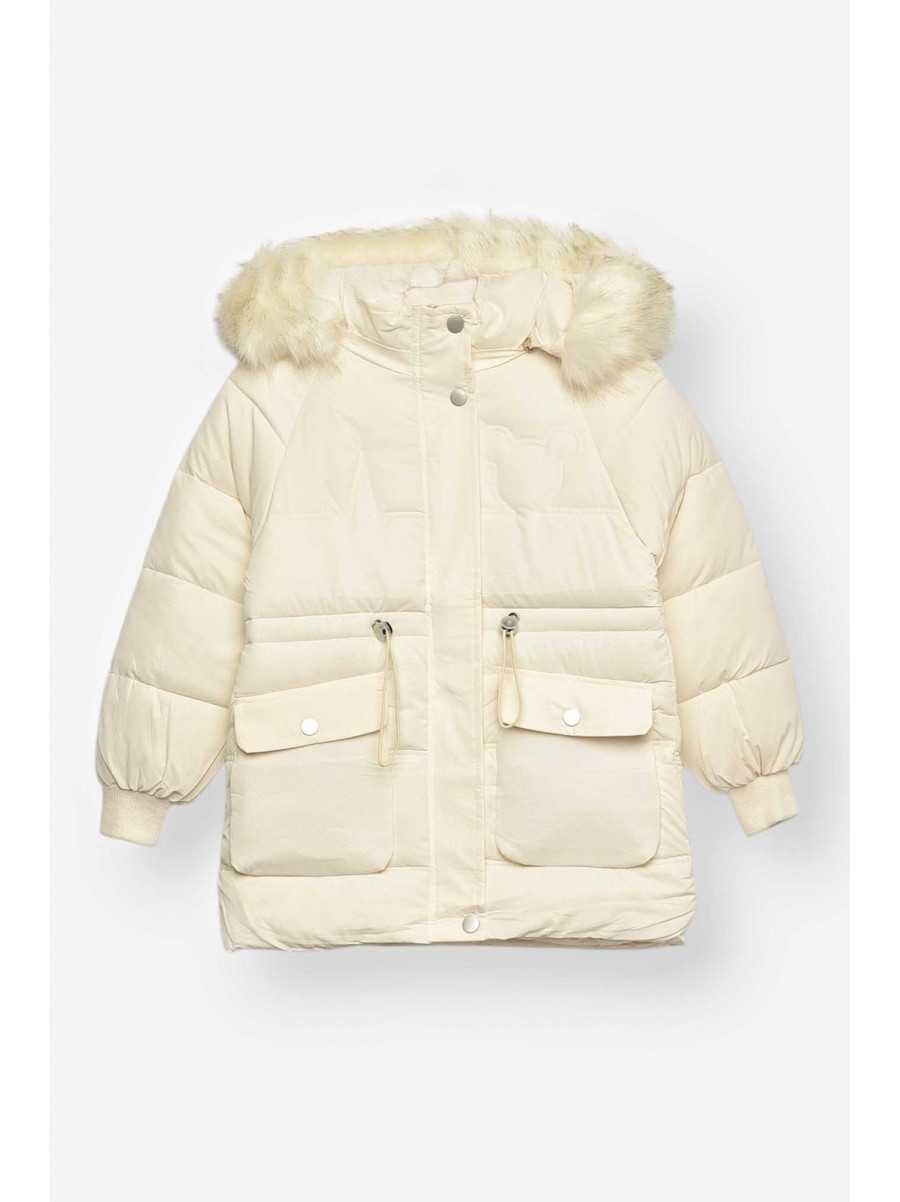 Куртка детская зимняя молочного цвета 2022-19 209535C