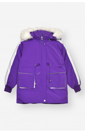Куртка детская зимняя фиолетового цвета 2022-5 209536C