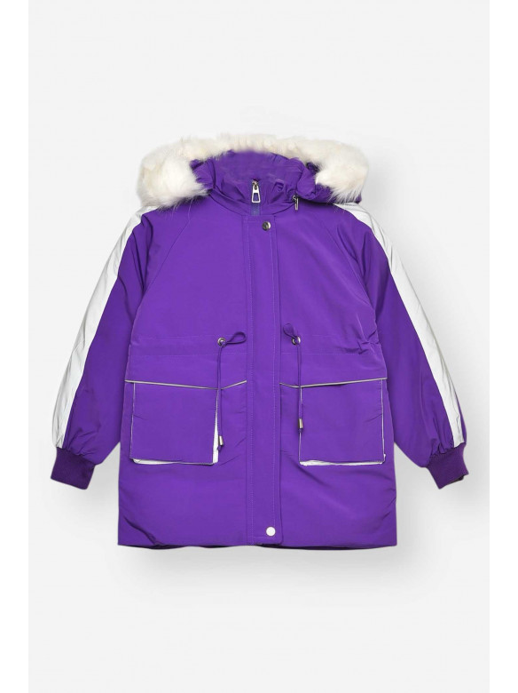 Куртка детская зимняя фиолетового цвета 2022-5 209536C