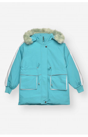 Куртка детская зимняя бирюзового цвета 2022-5 209537C