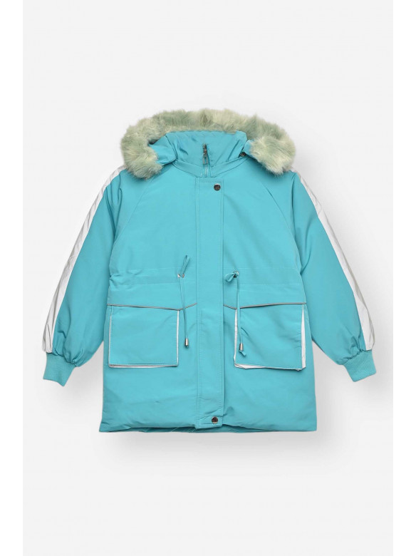 Куртка детская зимняя бирюзового цвета 2022-5 209537C