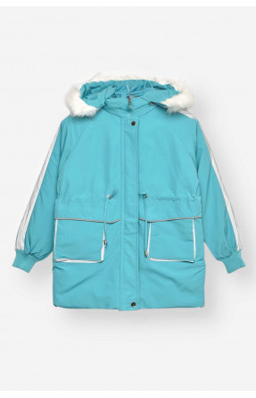 Куртка детская зимняя бирюзового цвета 2022-5 209538C