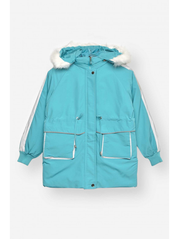 Куртка детская зимняя бирюзового цвета 2022-5 209538C