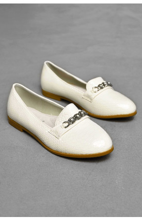 Балетки для девочки белого цвета 207-1 209542C