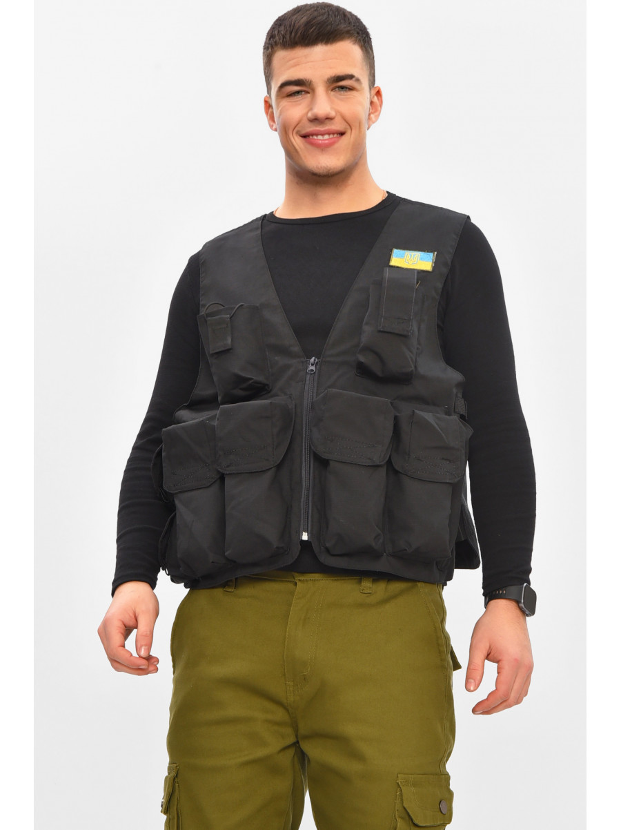 Разгрузочный жилет однотонный черного цвета 209543C