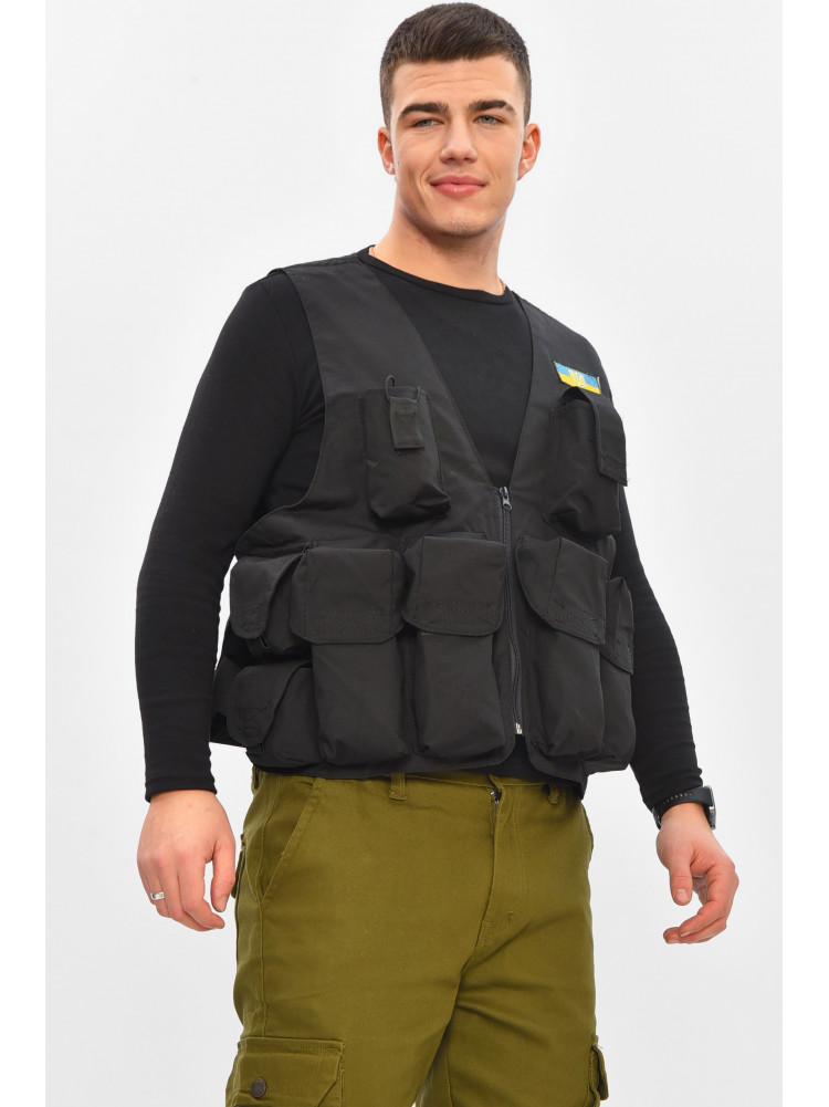 Разгрузочный жилет однотонный черного цвета 209543C