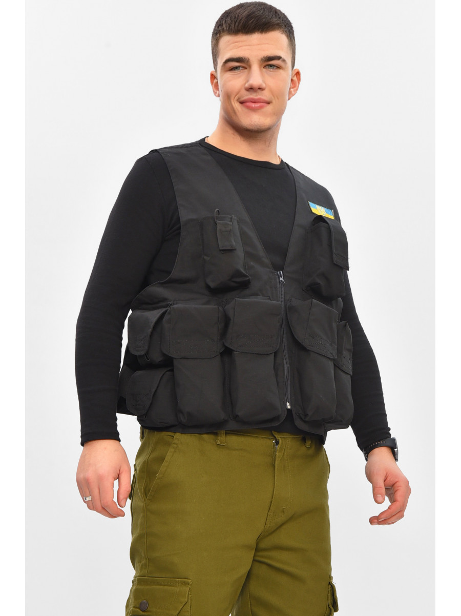 Разгрузочный жилет однотонный черного цвета 209543C
