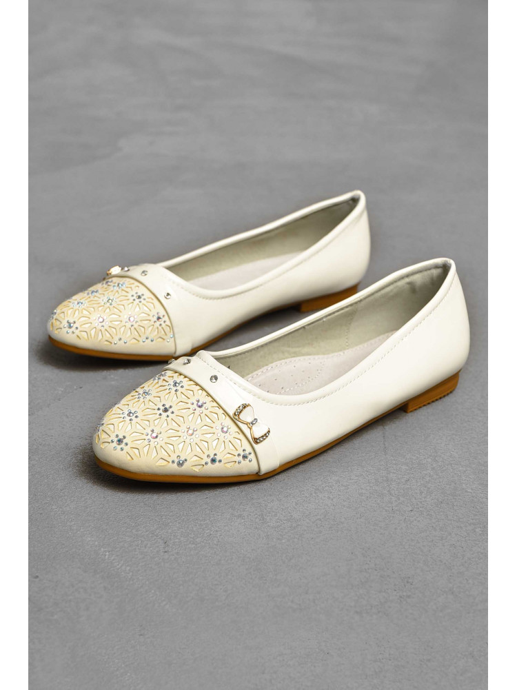 Балетки для дівчинки білого кольору 201-7 209544C