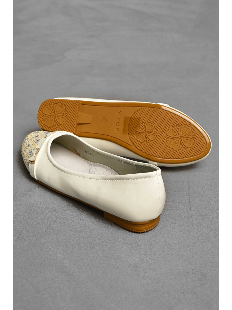 Балетки для дівчинки білого кольору 201-7 209544C