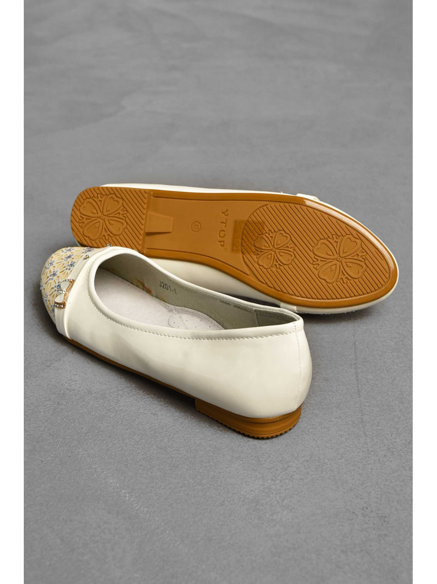 Балетки для дівчинки білого кольору 201-7 209544C