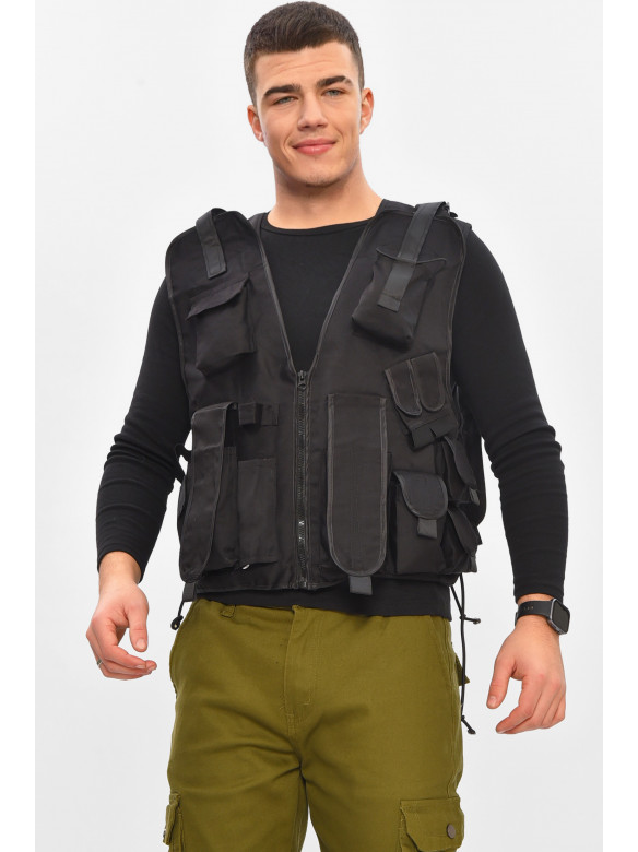 Разгрузочный жилет однотонный черного цвета 209548C