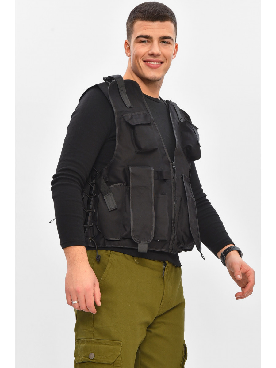 Разгрузочный жилет однотонный черного цвета 209548C