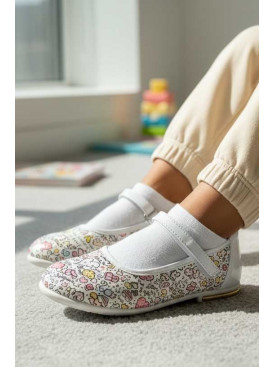 Балетки детские для девочки белого цвета 127-1 209559C