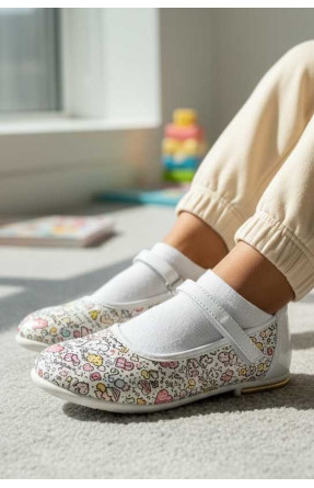 Балетки детские для девочки белого цвета 127-1 209559C