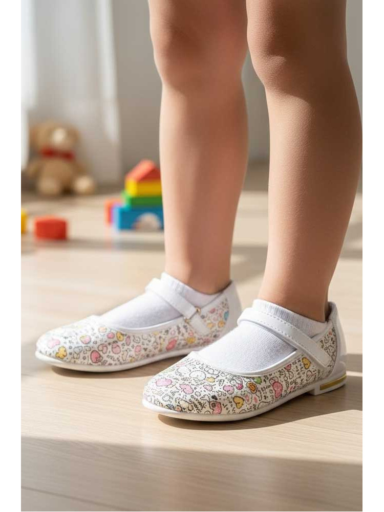 Балетки детские для девочки белого цвета 127-1 209559C