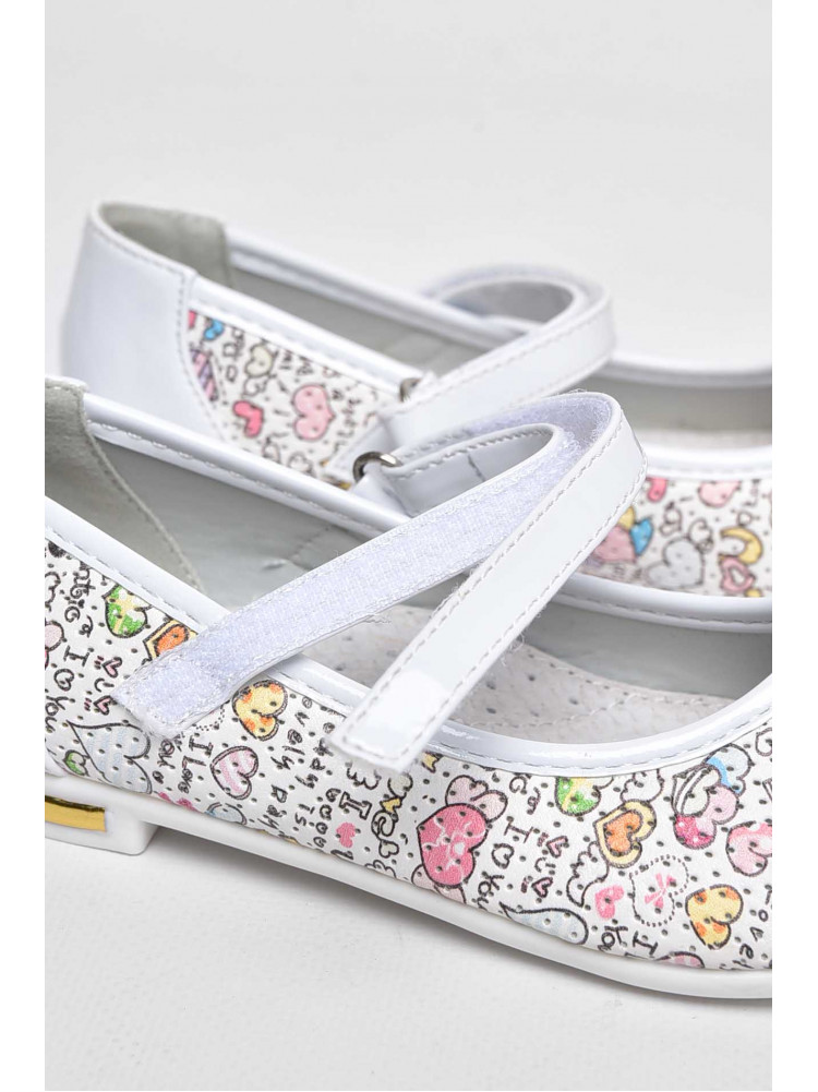 Балетки детские для девочки белого цвета 127-1 209559C