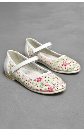 Балетки дитячі для дівчинки білого кольору 128-1 209561C