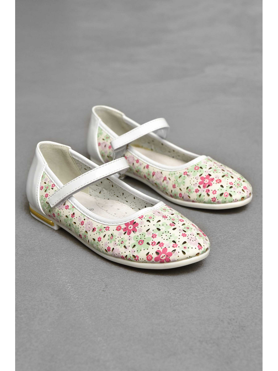 Балетки дитячі для дівчинки білого кольору 128-1 209561C