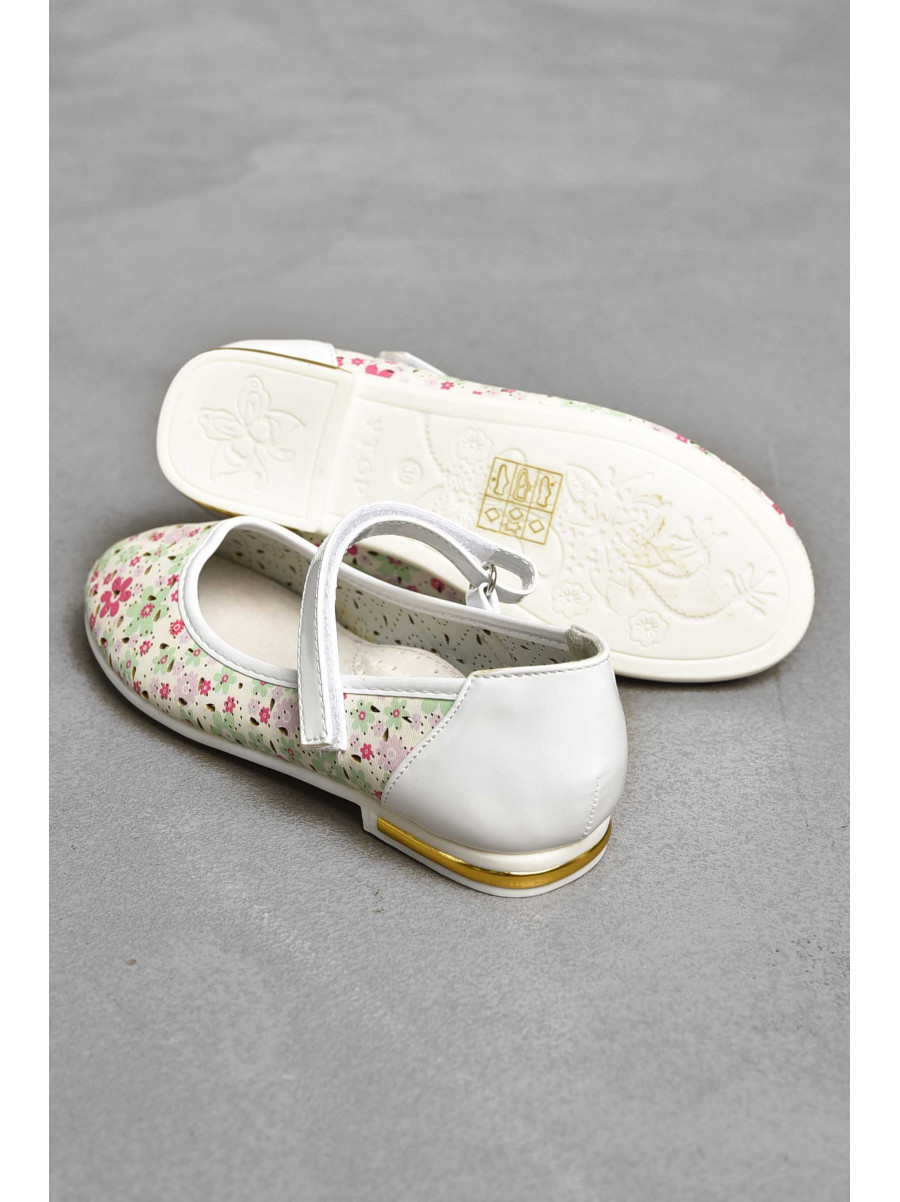Балетки дитячі для дівчинки білого кольору 128-1 209561C
