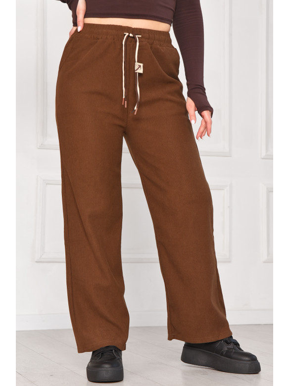 Штани жіночі напівбатальні коричневого кольору 9662-1 209566C
