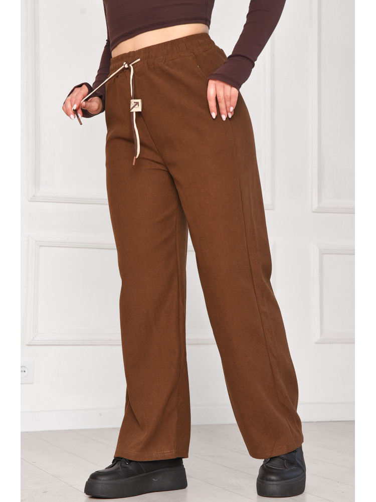 Штани жіночі напівбатальні коричневого кольору 9662-1 209566C