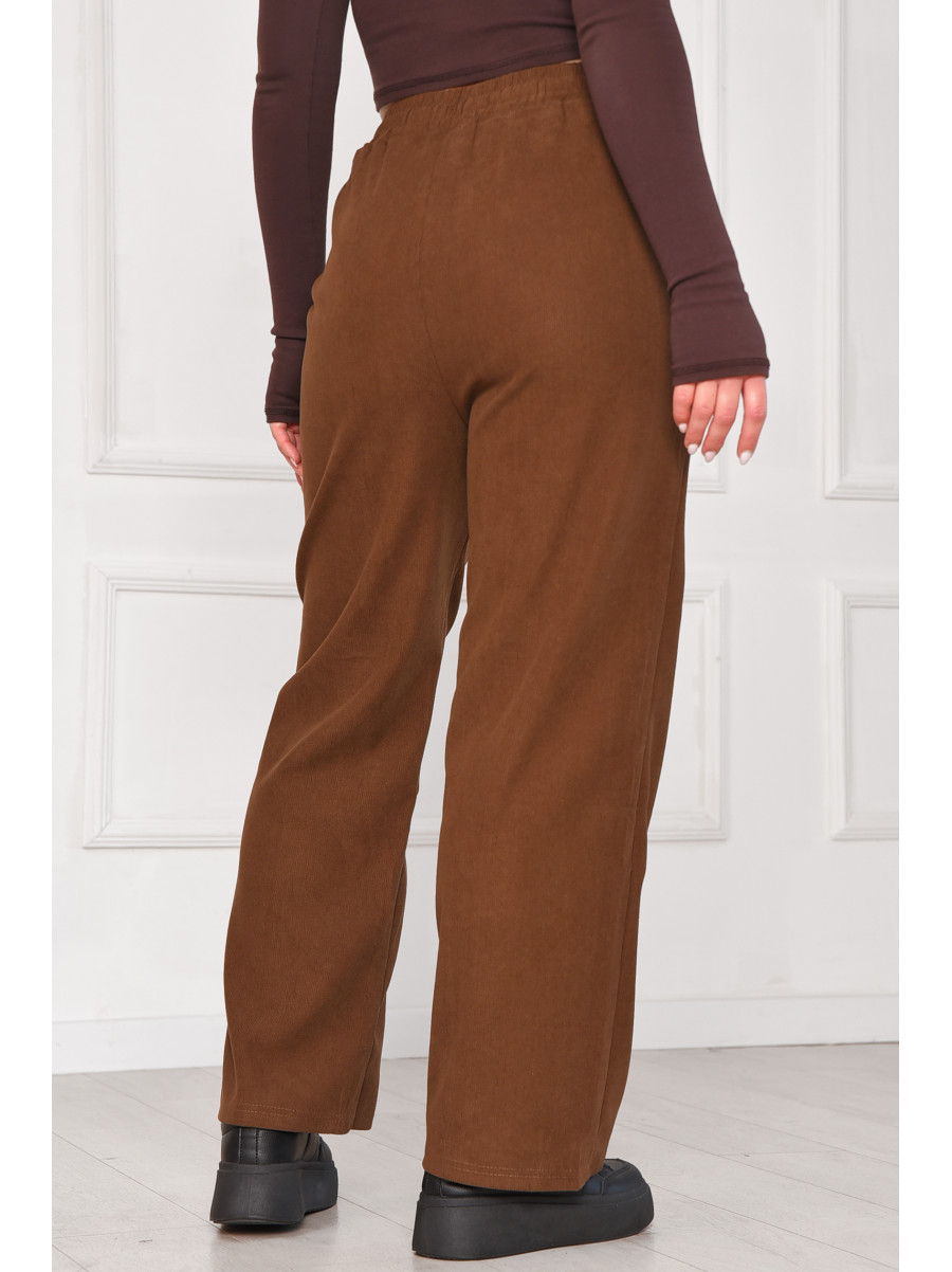 Штани жіночі напівбатальні коричневого кольору 9662-1 209566C