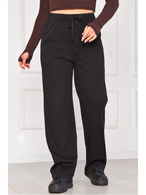 Штани жіночі однотонні чорного кольору 4089-10 209567C