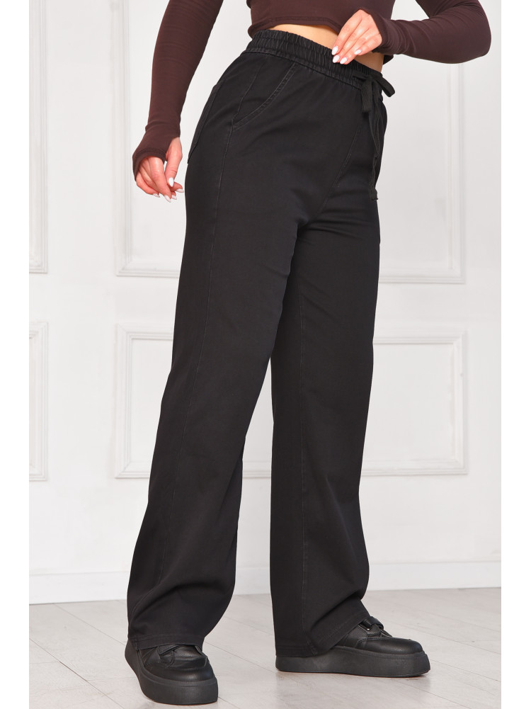 Штани жіночі однотонні чорного кольору 4089-10 209567C