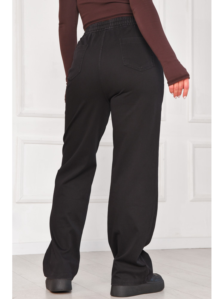 Штани жіночі однотонні чорного кольору 4089-10 209567C
