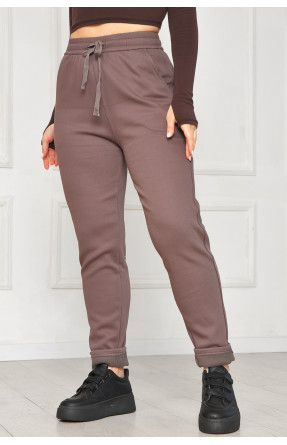 Штани жіночі однотонні на флісі темно-бузкового кольору А4075-2 209572C