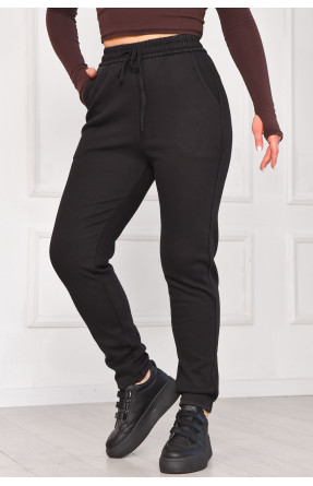 Штани жіночі однотонні на флісі чорного кольору А4075-2 209573C