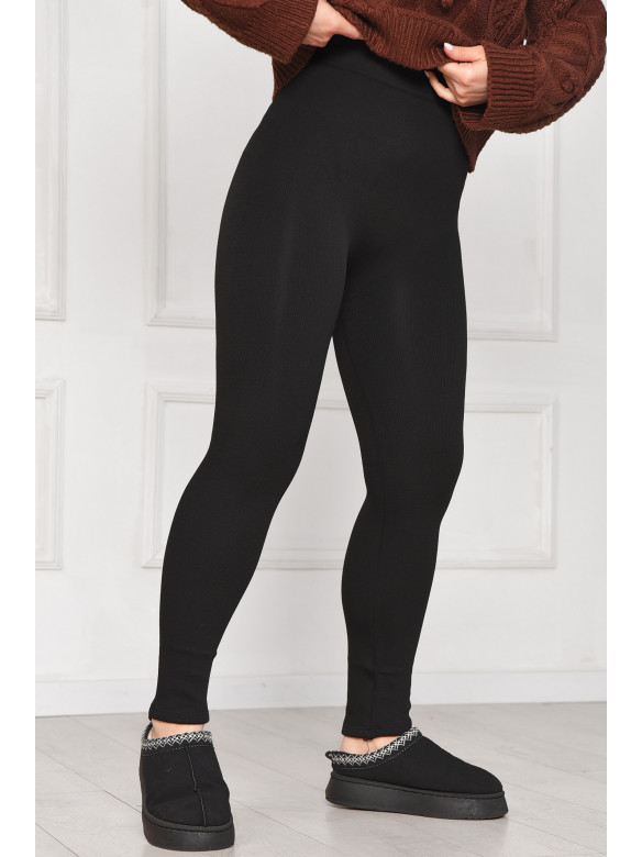 Лосини жіночі рубчик на хутрі чорного кольору А303F 209574C