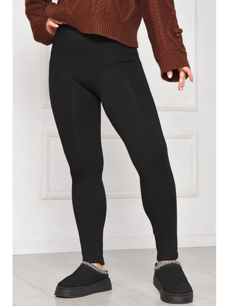 Лосини жіночі рубчик на хутрі чорного кольору А303F 209574C