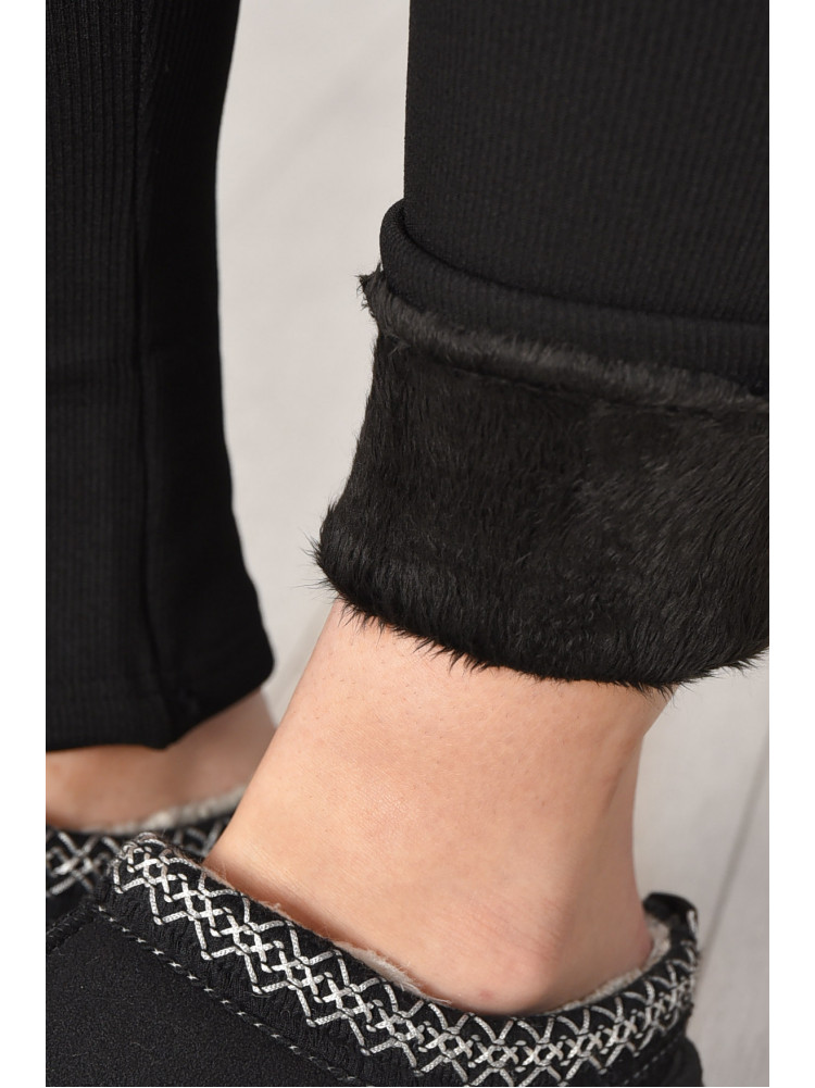 Лосини жіночі рубчик на хутрі чорного кольору А303F 209574C