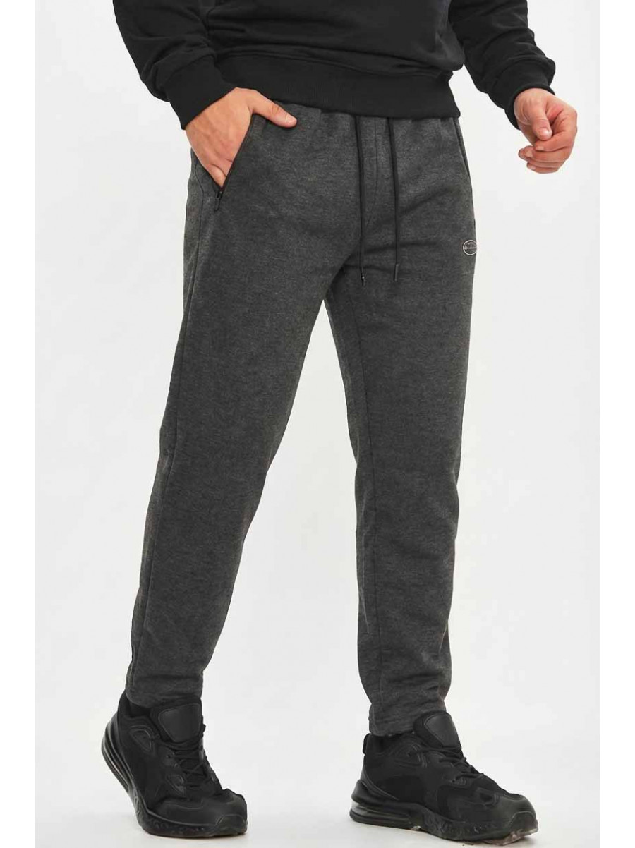 Спортивные штаны мужские на флисе темно-серого цвета А924-13 209575C