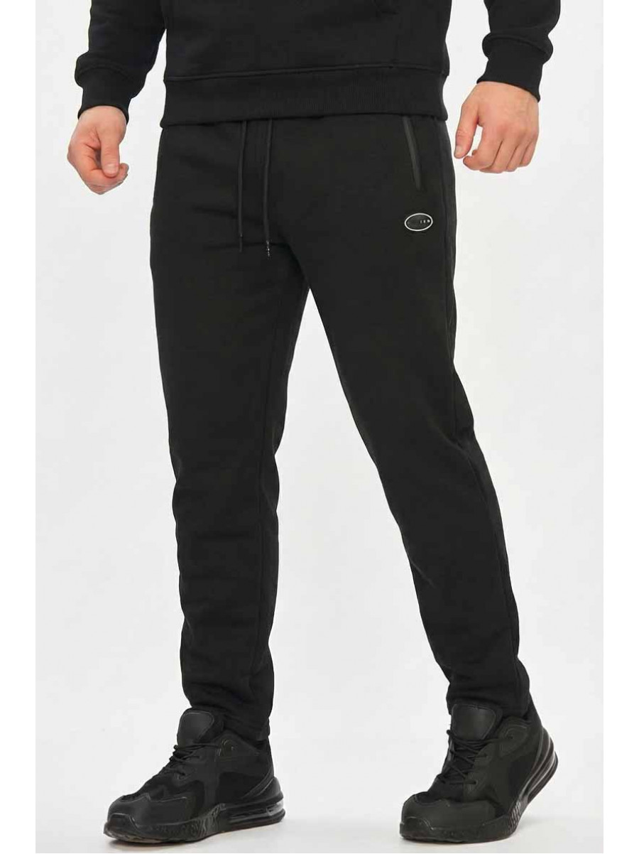 Спортивные штаны мужские на флисе черного цвета А924-13 209576C