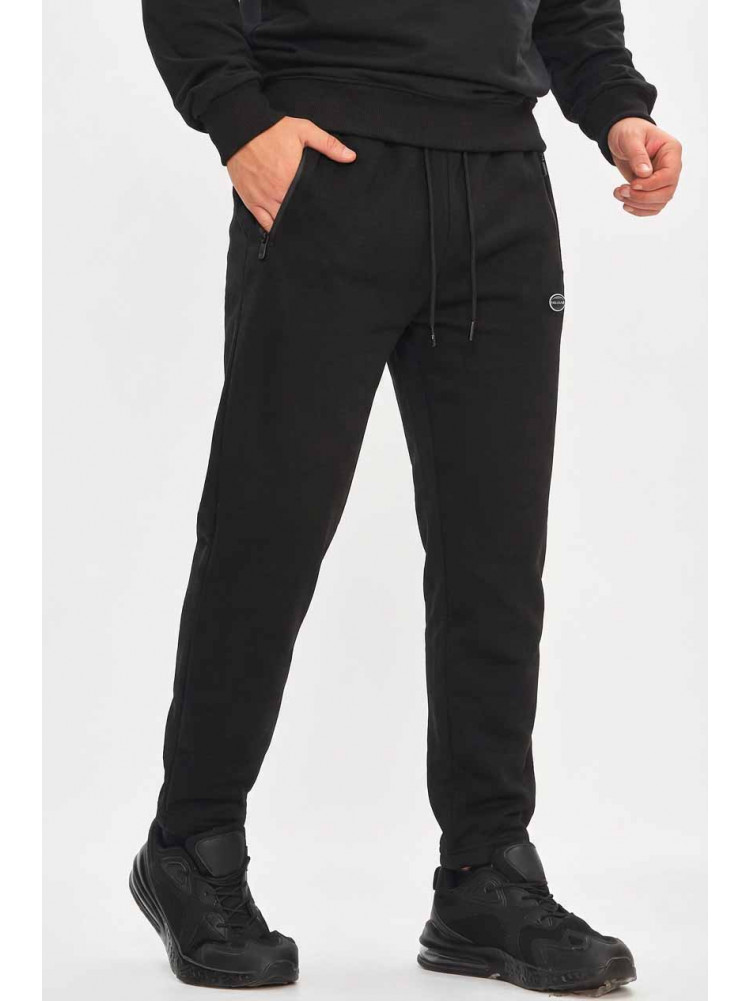 Спортивные штаны мужские на флисе черного цвета А924-13 209576C