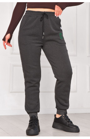 Спортивні штани жіночі на флісі темно-сірого кольору 9995 209577C