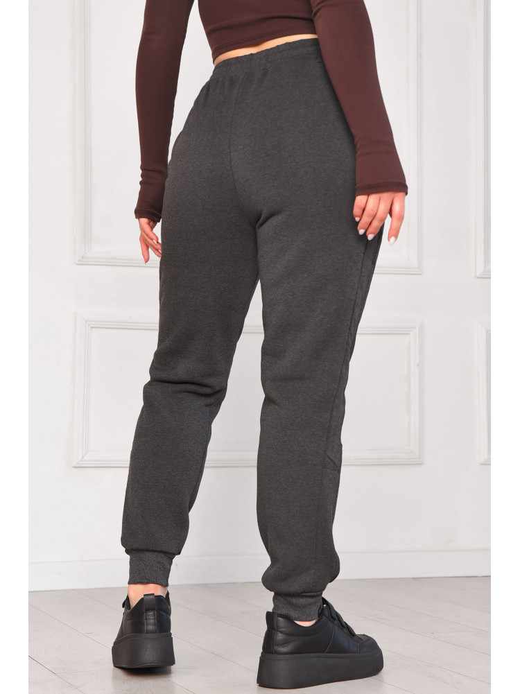 Спортивні штани жіночі на флісі темно-сірого кольору 9995 209577C