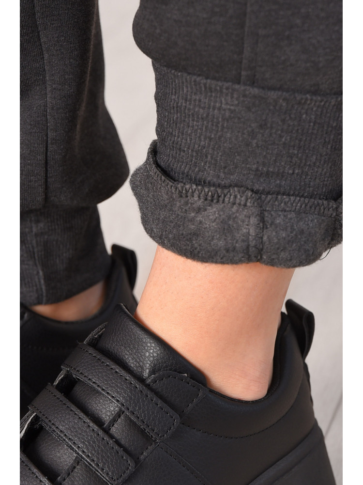 Спортивні штани жіночі на флісі темно-сірого кольору 9995 209577C