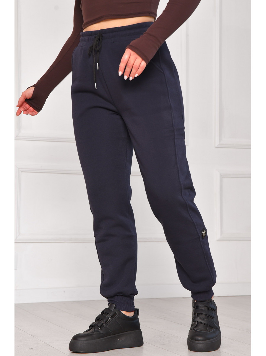 Спортивні жіночі штани на флісі темно-синього кольору 9994 209578C