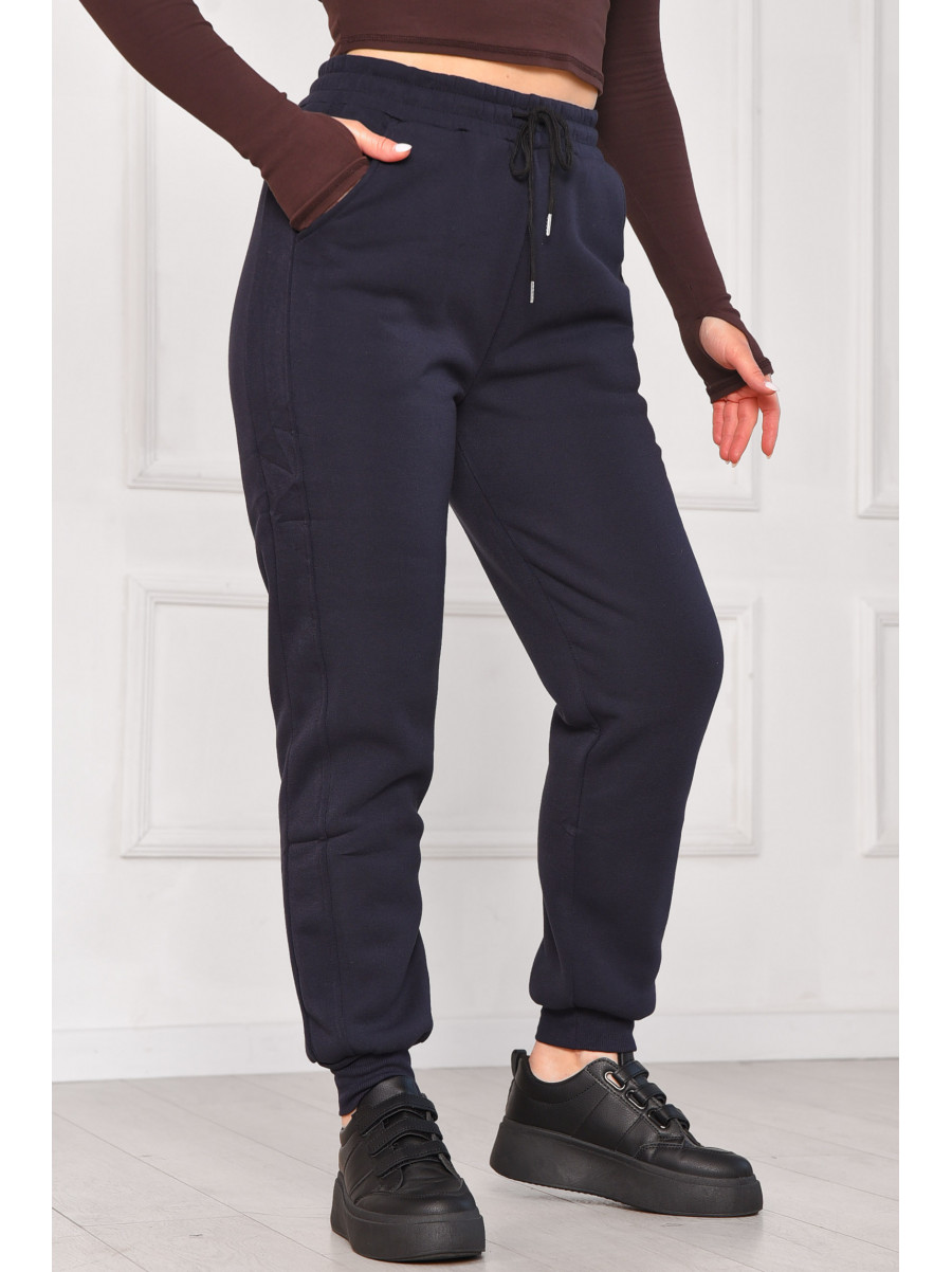 Спортивні жіночі штани на флісі темно-синього кольору 9994 209578C