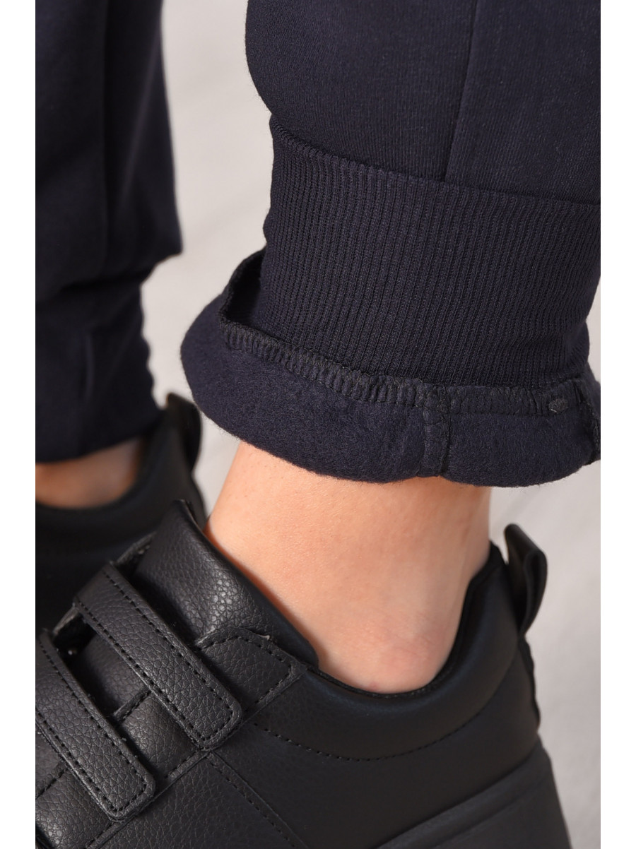 Спортивні жіночі штани на флісі темно-синього кольору 9994 209578C