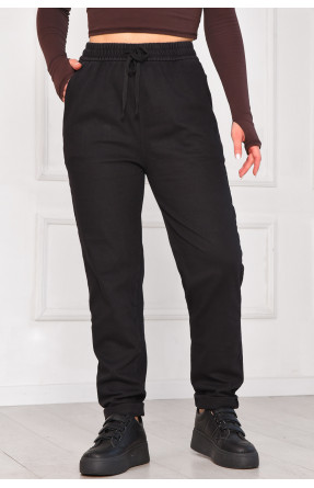 Спортивні жіночі штани на флісі чорного кольору 209579C