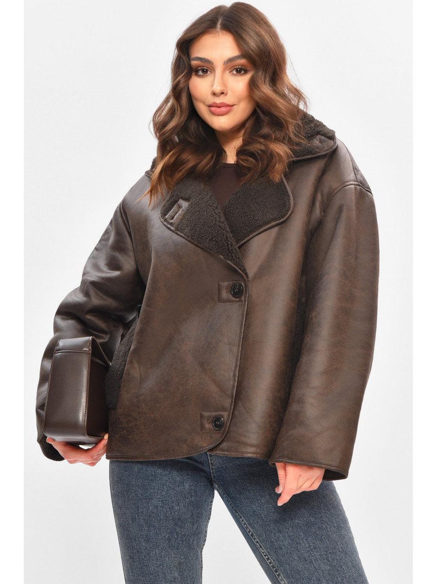 Дублянка жіноча шоколадного кольору 242 209580C