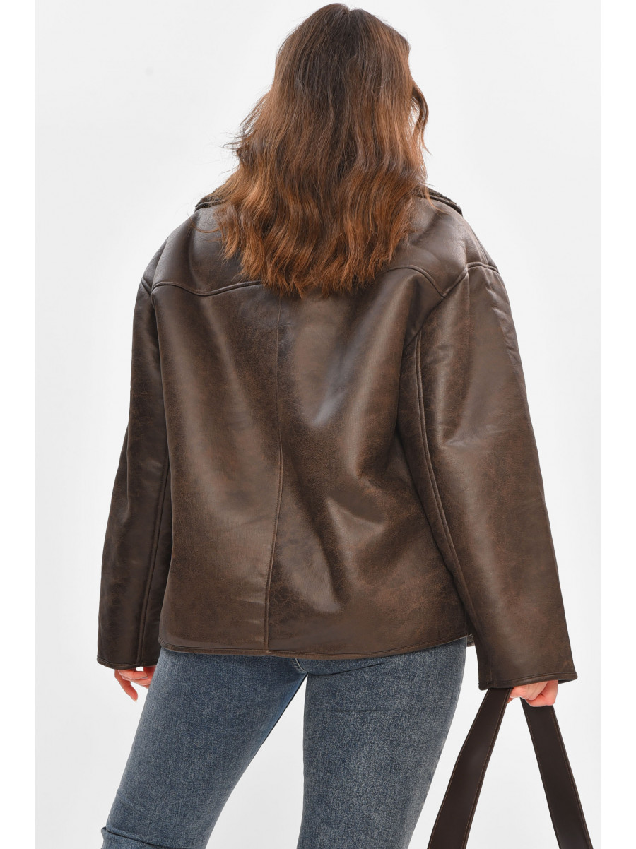 Дублянка жіноча шоколадного кольору 242 209580C