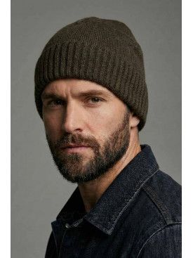 Шапка мужская однотонная на флисе цвета хаки 209582C